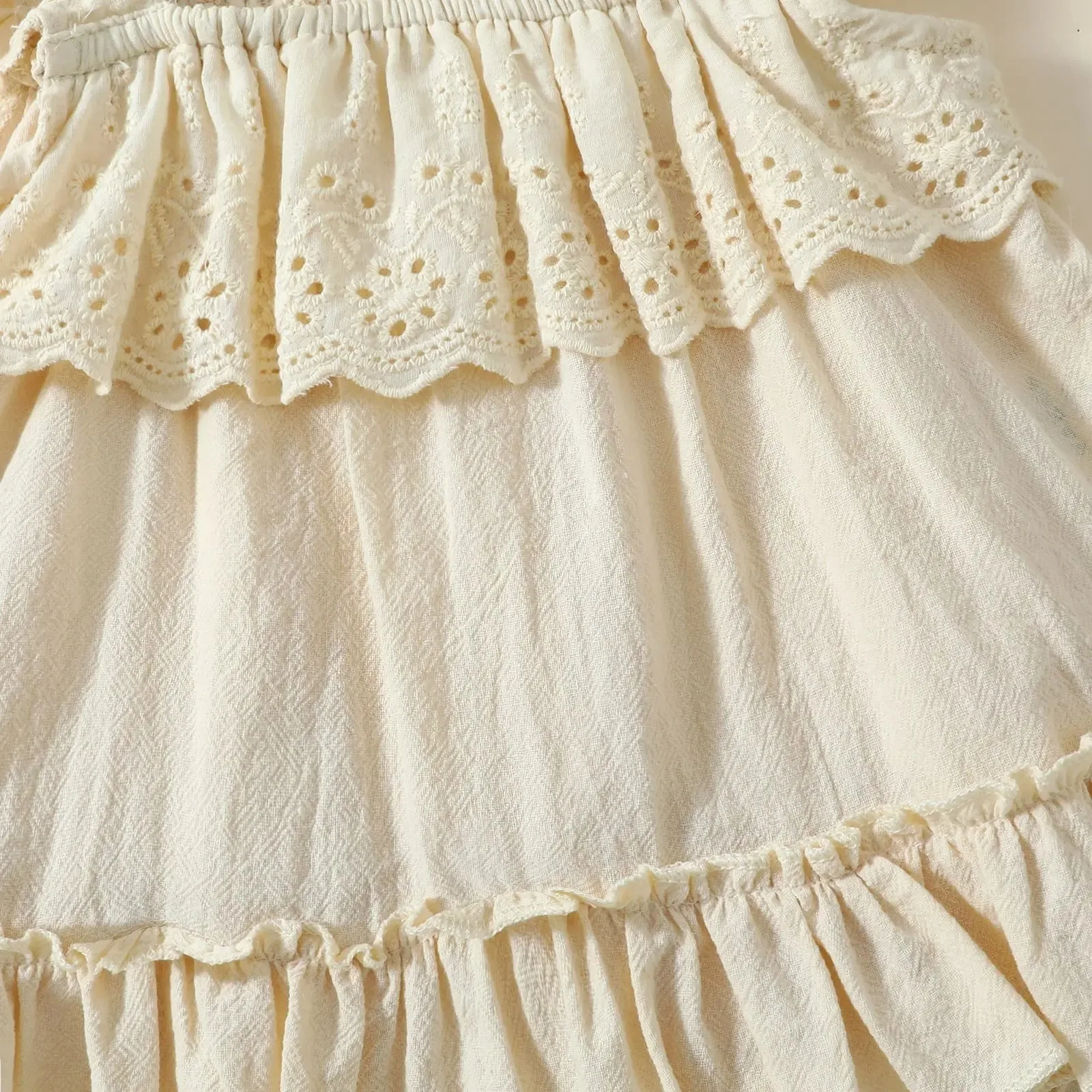 0-3Years Toddler Newborn Baby Girls Clothes Sets Summer Square Neck Sleeveless Ruffles Lace Tank Tops+ Solid Shorts 2pcs Outfits