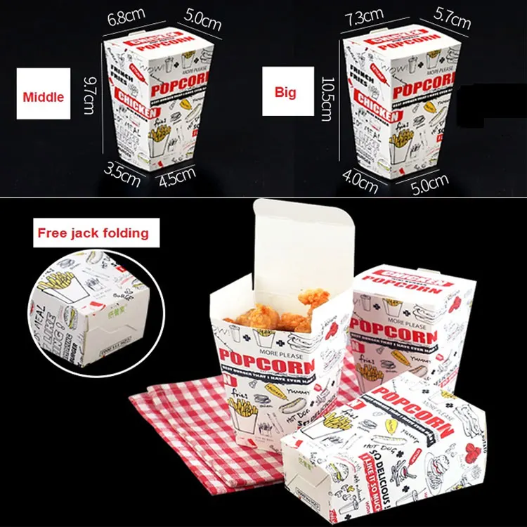 Manufacturer Wholesale Disposable Paper Fried Chicken Box French Fries Bag Fried Chicken Bucket Egg Tart Box