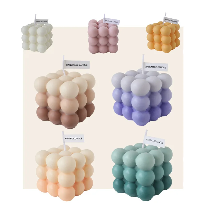 Manufacturer Bubble Cube Home Decor Round Magic 3D Cube Stock Aromatherapy Soy Wax Fragrance Scented Candles
