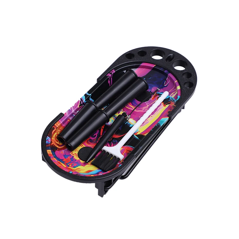 2024 Hot Herb Tobacco Smoke Serving Tin Tray Metal Rolling Tray Set  with Filling Function