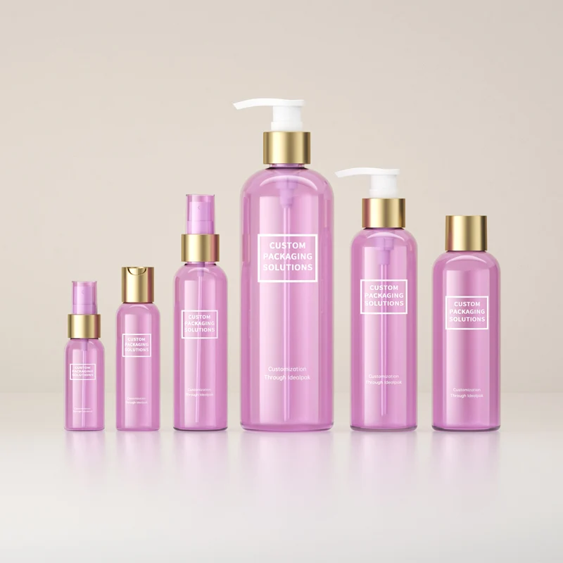 Luxury Empty Round Brown PET 250ml 300ml 600ml 12oz 16oz Body Lotion Bottle Lotion Liquid Soap Shampoo Plastic Pump Bottle