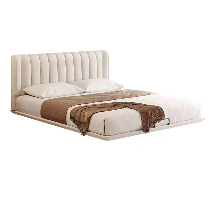 Popular Product King Size Bed Hotel Luxury Bedroom Furniture Leather 1.8M Double Single Floating Loft Up-Holstered Beds