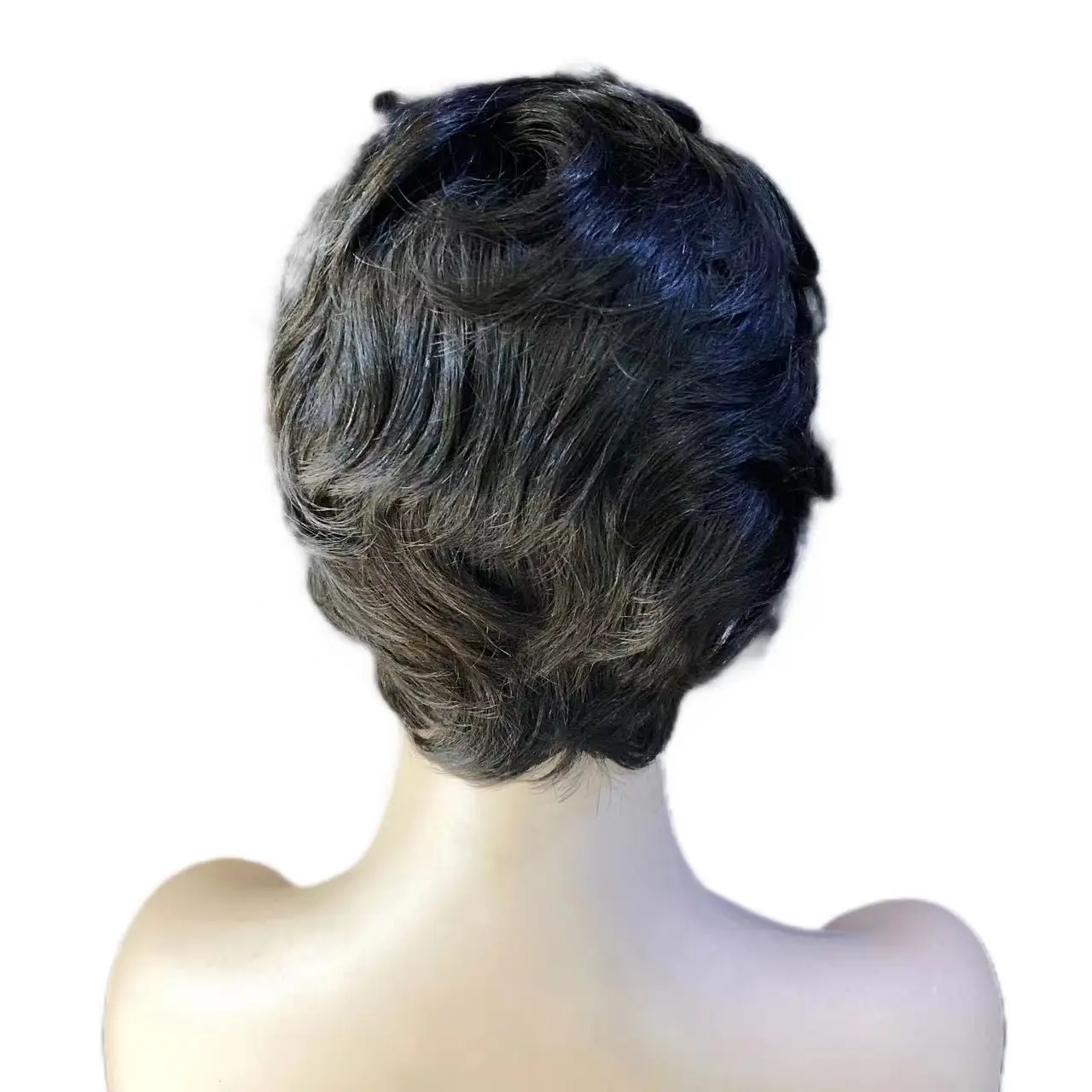 Ruyihair High Temperature Silk Rose Net Wig Perruques Naturel Cheveux Humain Short Curly Wigs Virgin Human Hair Wig For Women