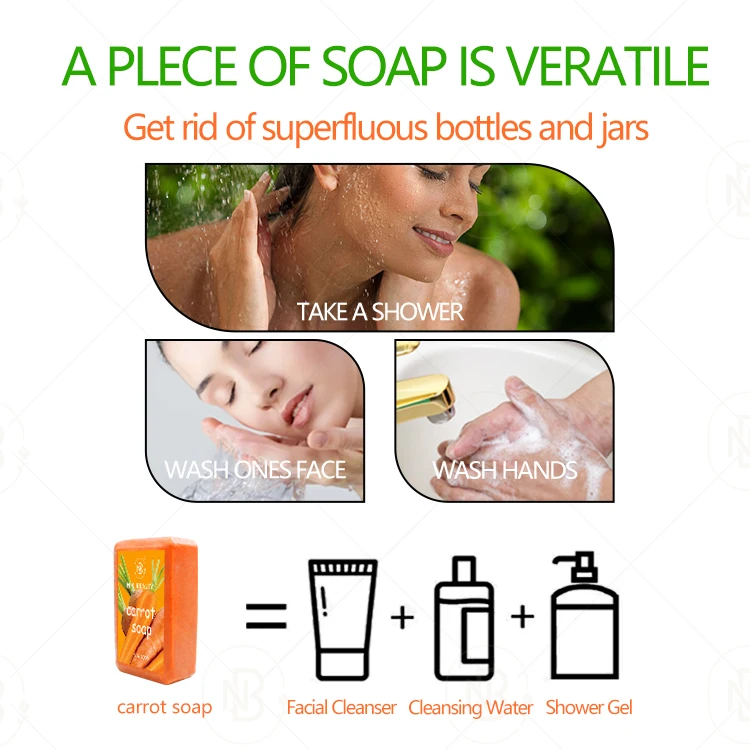Oem Whitening Soap Private Label Handmade Whitening Beauty Bathing Gentle Skin Carrot Soap
