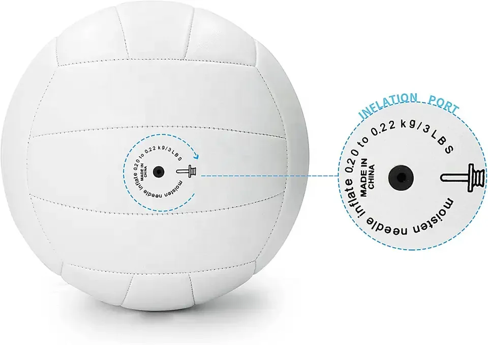 Blank All White Soft PVC Leather Volleyball Ball, Plain Machine-sewn Volleyball for Signatures