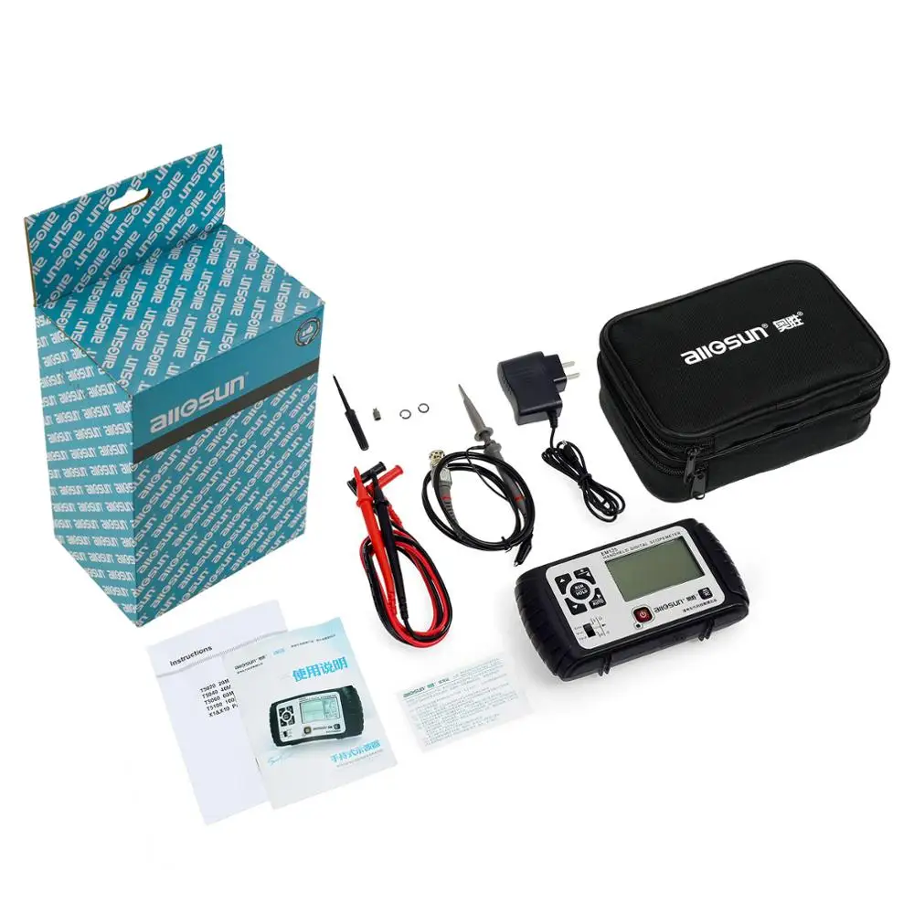 Все-солнце Прямая продажа с фабрики Высокое качество EM125 Ручной цифровой запоминающий осциллограф 25 МГц 100 м Sa/s Сфера метр со светодиодной подсветкой