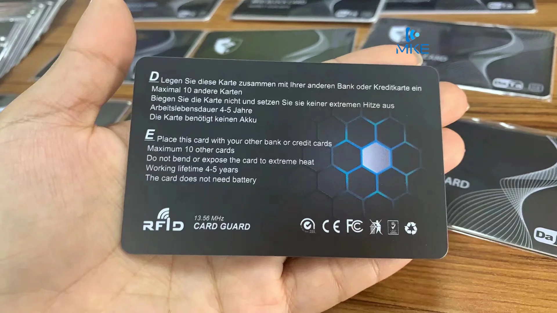 13.56mhz rfid blocking pvc Shield card