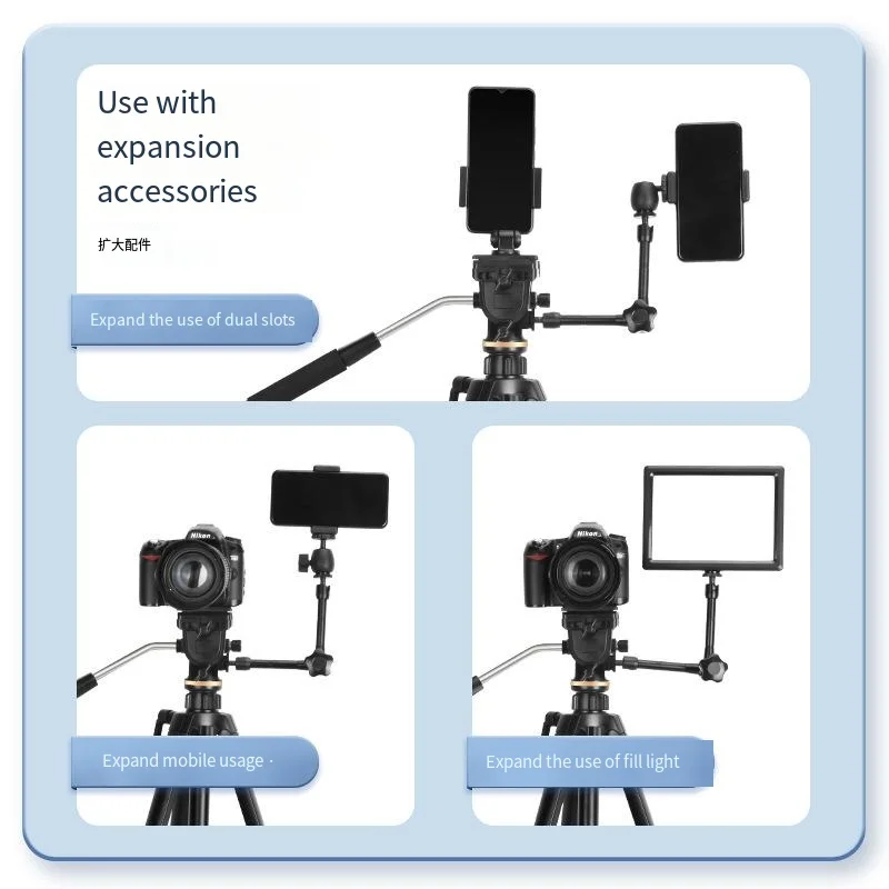 Lightweight Travel Aluminum Professional Photo Tripod Stand For Photography DSLR Camera Ring Light Flexible Camera Tripod