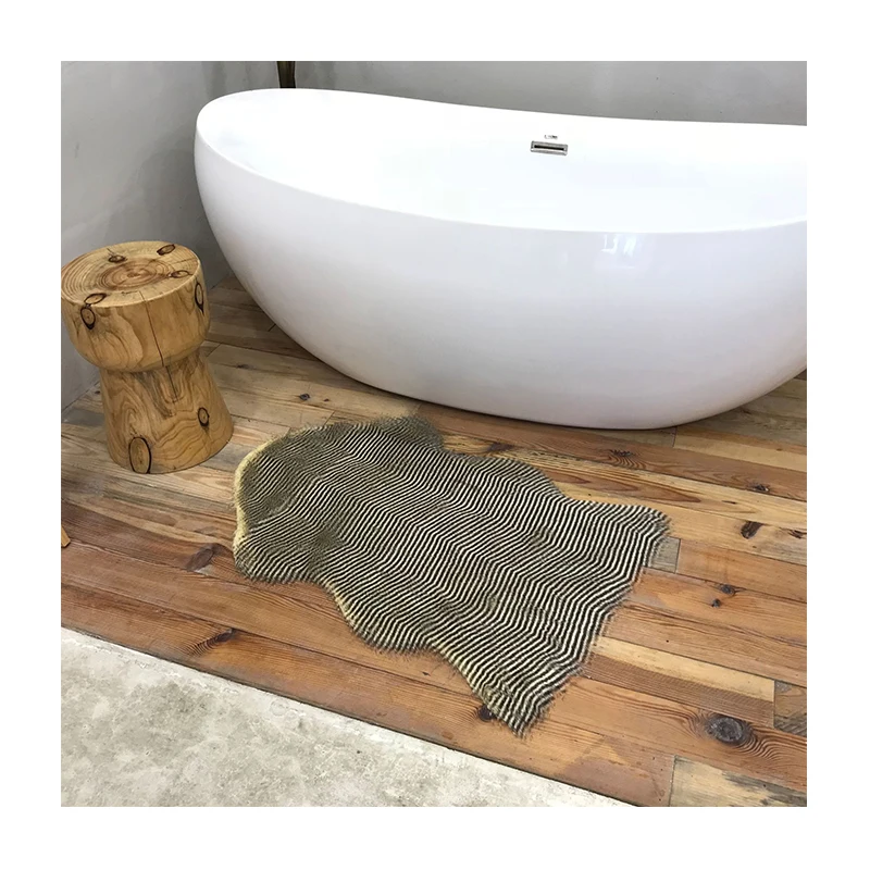 Customized  Animal Skin Faux Fur Cow Gold powder effect Printed Cowhide Rug  Bathroom anti-slip Rug