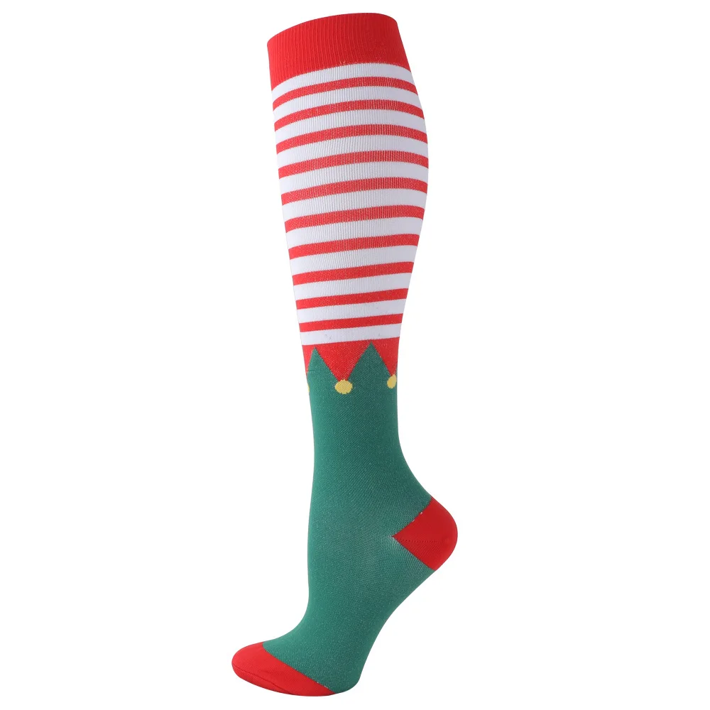 Wholesale Customized Logo Workout Knee High Socks Nurse Compression Socks Women Happy Colorful Style Compression Socks