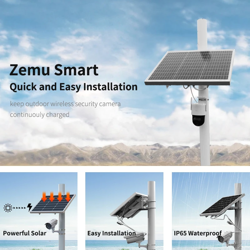 Solar Cctv Kit Solar Power Kit for Cctv IP65 Waterproof Wind Turbine Solar Power Kit Wide Temperature Working