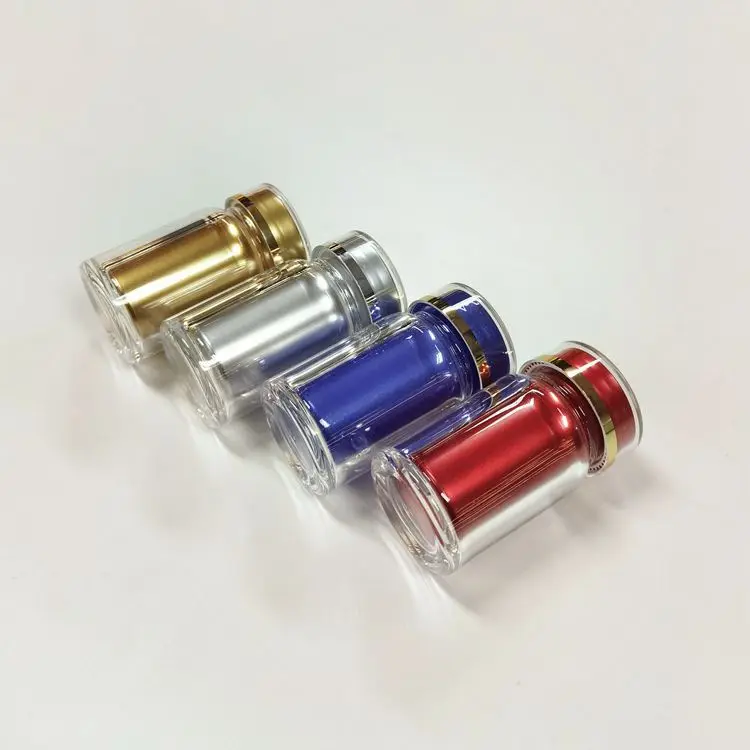 35ml 45ml Luxury Acrylic double wall Plastic Bottle for Capsule /Pills/Candy Vitamins Capsule Tablet Medicine powder container