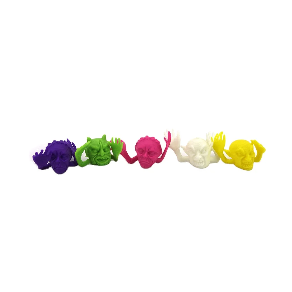 Wholesale Party Favor Small Soft Colorful TPR Halloween Monster Toy Finger Puppet For 1 Inch 28mm Empty Capsule