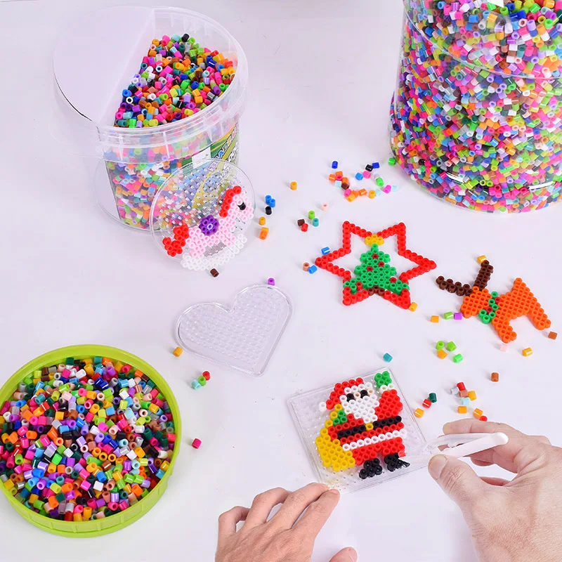 5mm Wholesale Big Bucket Bulk 32000Pieces Perler Beads Craft Pattern Pegboard Fuse Hama Beads Animal Kit For Kids