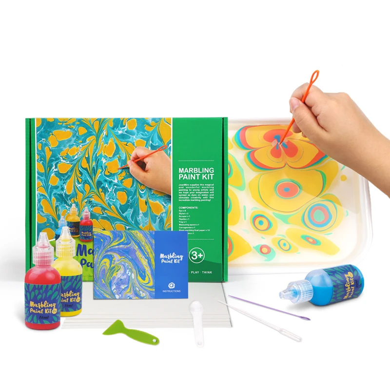 Durable And Non-Toxic Perfect Ebru Art Water Marbling Paint Kit c- Made of EPMC and Nano Pastes