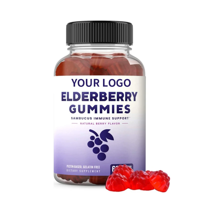 Private Label Immune Vitamin Gummies Natural Berry Gummy Immune Elderberry Gummy