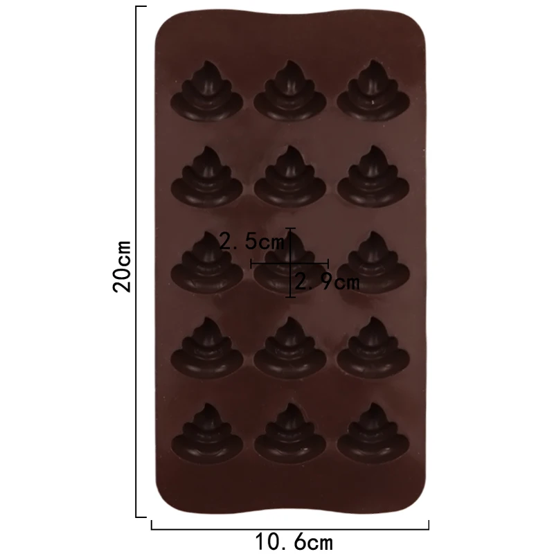 1219 hot sell spoof shit excrement shape silicone chocolate mold with 15 hole cake mold reusable home baker ICe tray resin