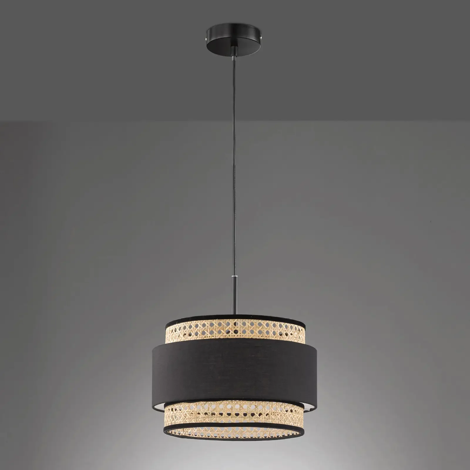 Modern Nordic Handmade Rattan Bamboo Woven Lampshade Hanging Chandelier Pendant Light Lamp For Home Cafe Living Room Restaurant