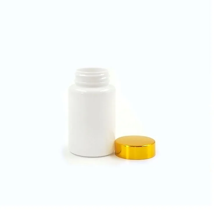 Hot Sale White Pet Plastic Empty Pharmacy Capsule Pill Bottle With Screw Cap