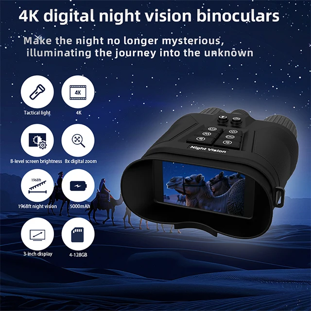 Очки ночного видения Guosong камера 4K HD цифровой бинокль Ass8001