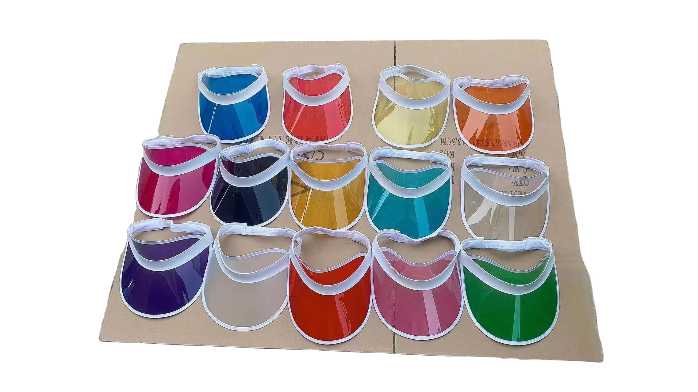 Promotion Cheap Summer Customized Plastic Transparent Sun Visor Hat PVC Plastic Sun Visor Cap For UV Protection