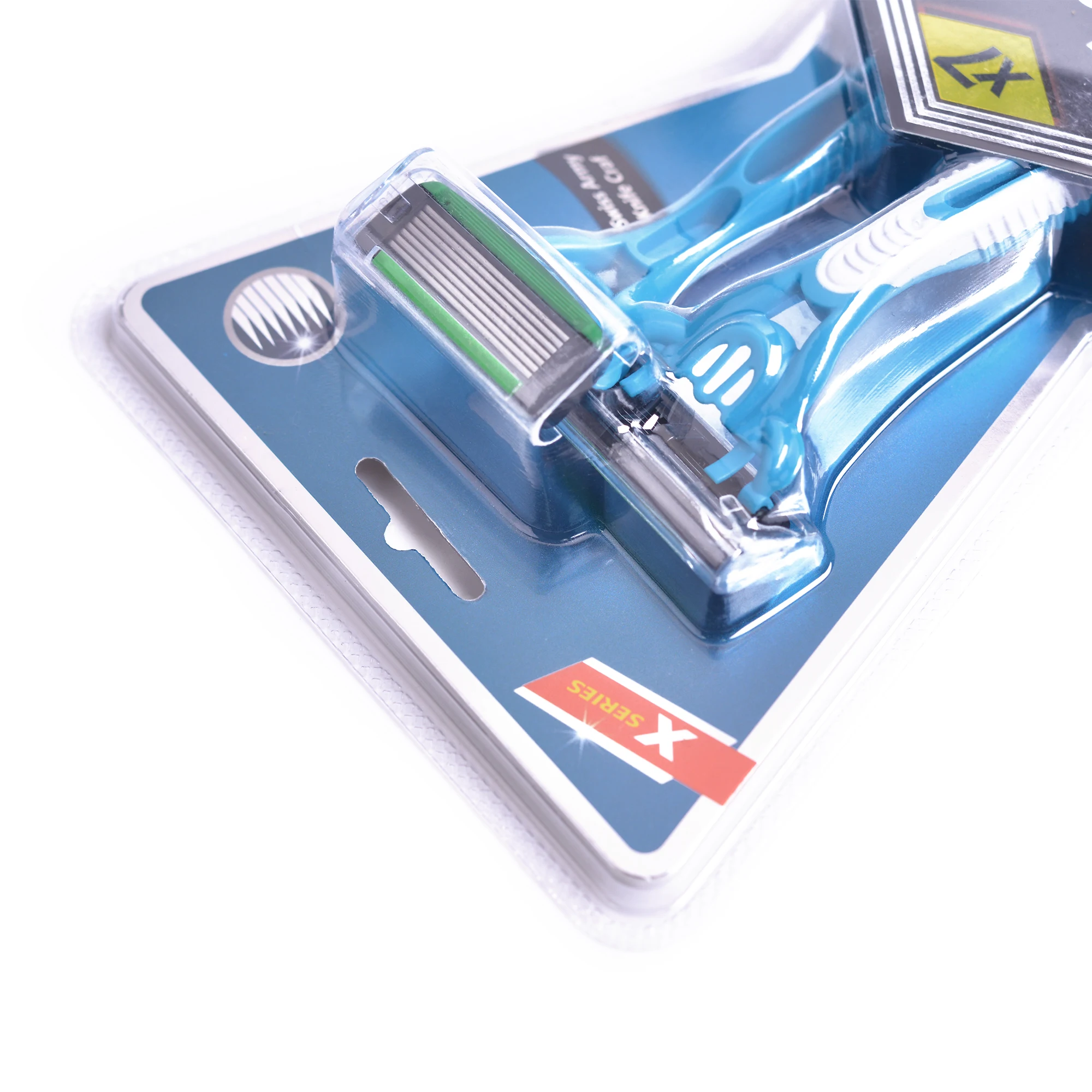 7 blades shaving razor 2 pieces high end rubber handle with German blade razor disposable