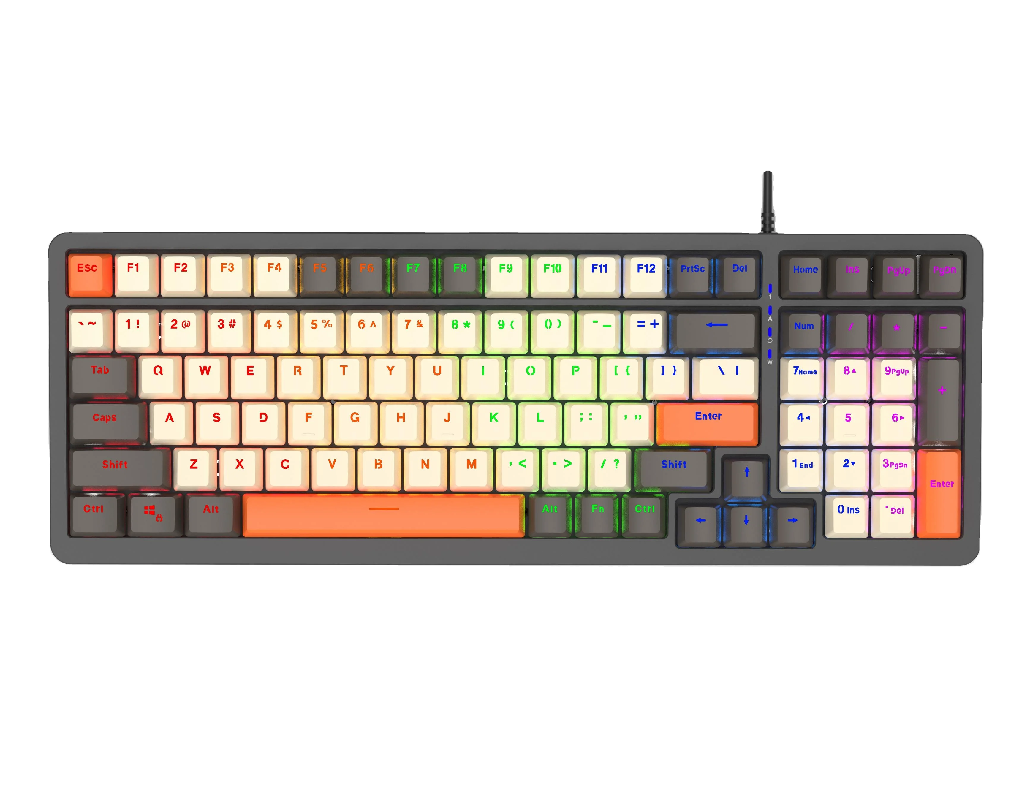 Factory Custom USB Gaming keyboard 100 Keys Computer Wired RGB Mechanical Keyboard for Gamer