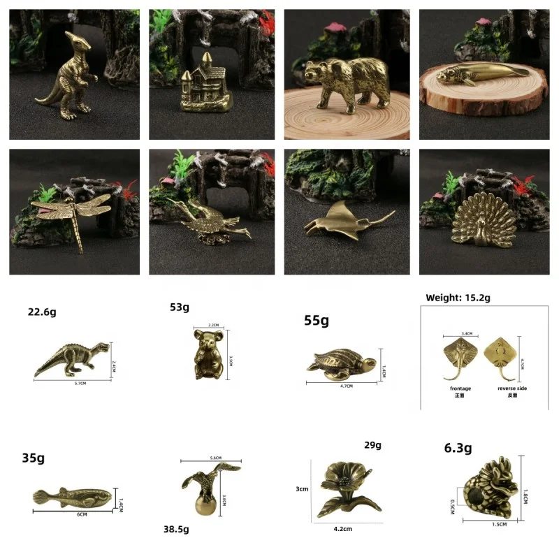 Craft simulation sea lion statue decore Toy statue home sea lion ornaments brass decoration