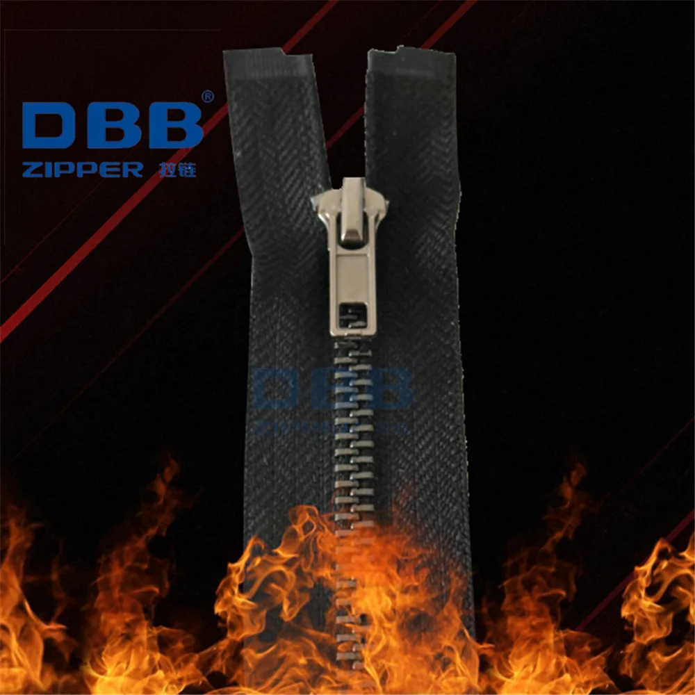 
Chinese Factory Decoration Open End Zip metal Fireproof Flame Retardant 3# Zipper 