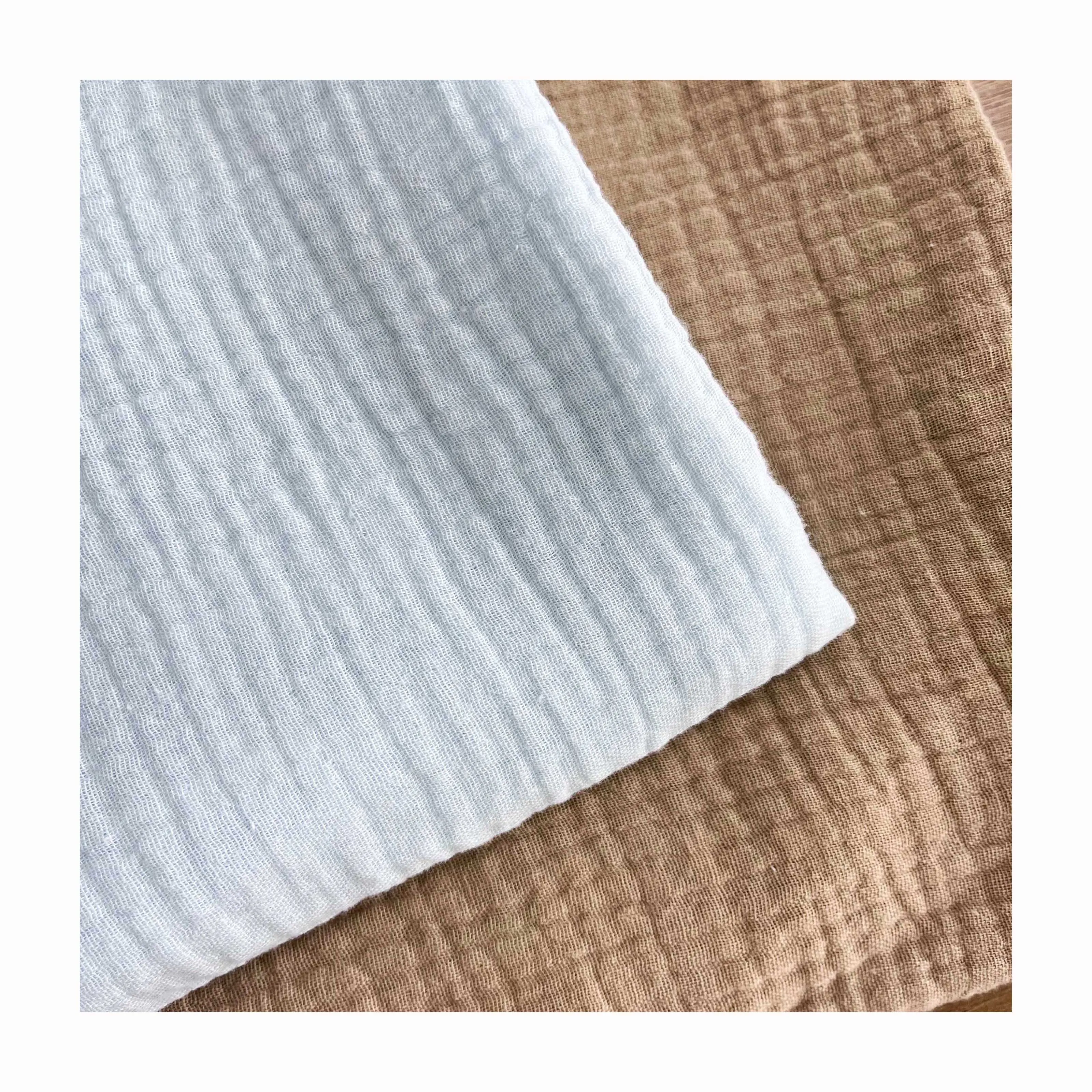China manufacturer eco-friendly textile  40S 100% cotton double layer gauze muslin fabric soft breathable for garment