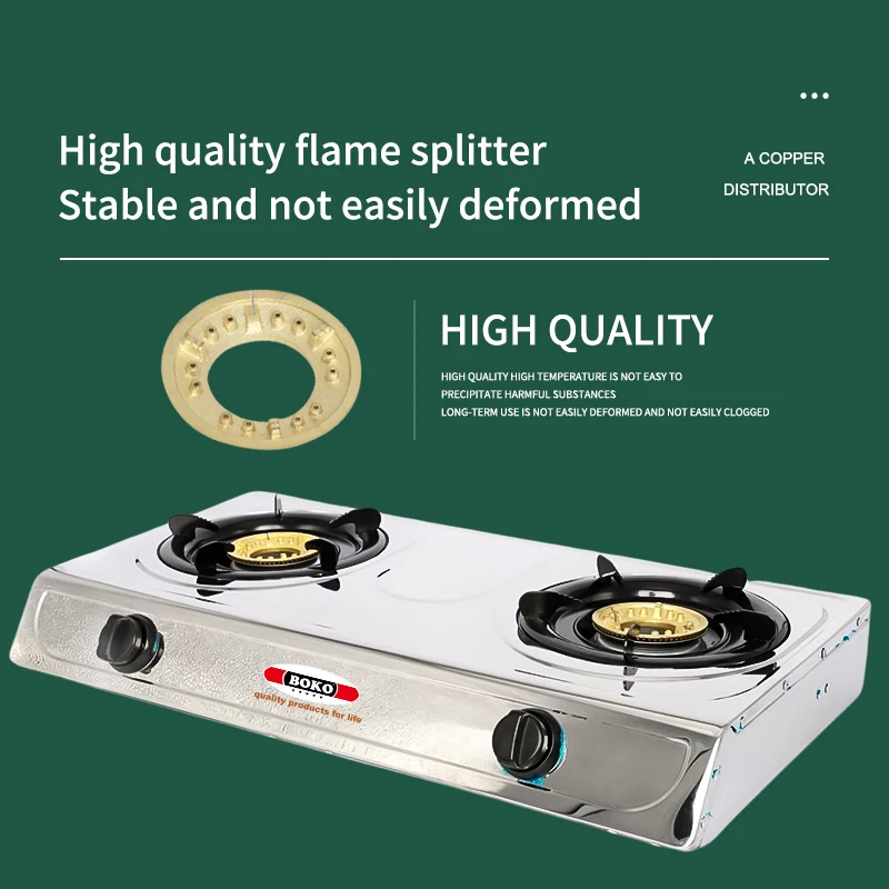 New model high quality double burner gas stove Stainless Steel easy clean gas cooker