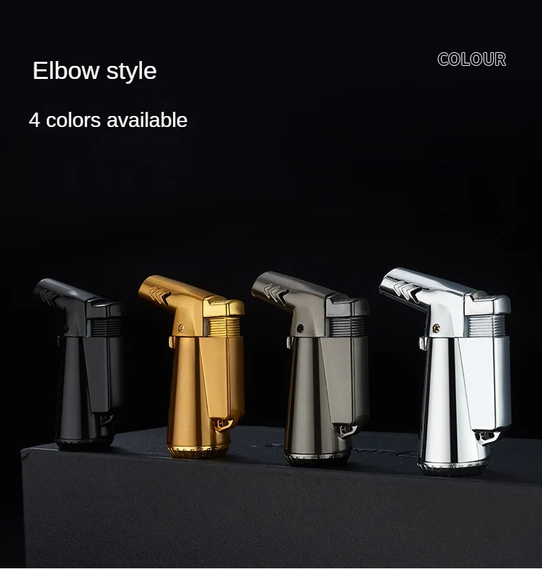 Customizable design cigar pipe lighter adjustable windproof blue flame straighgun torch