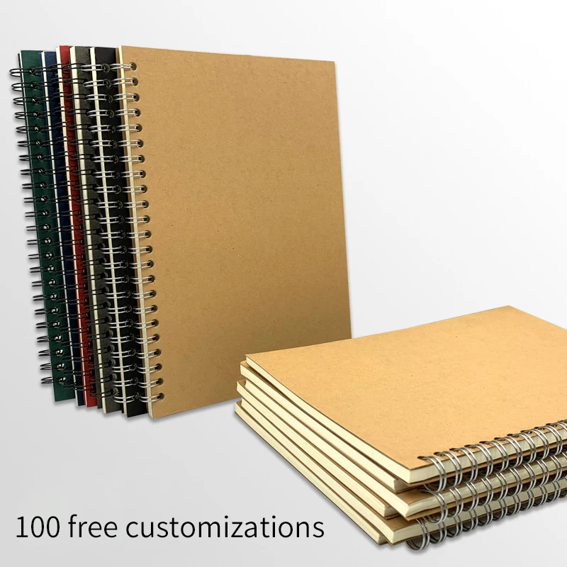 School Office Cheap A5 B5 Classic Spiral Notebook Custom Logo Vintage Journal Notebook