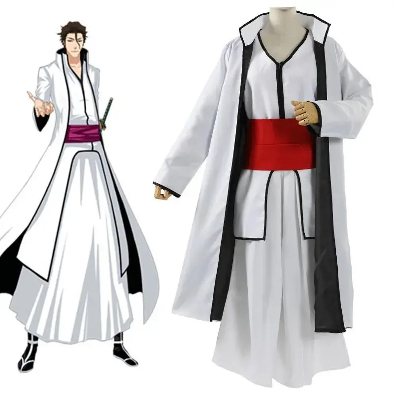 Outfits Clothes Men Boys Anime Bleach Thousand-Year Blood War Aizen Sosuke Cosplay Costume Halloween Carnival Party