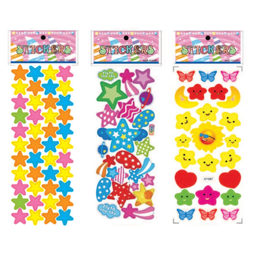 Custom printed pvc stickers, sticky waterproof PVC labels, company logo design cartoon star stickers