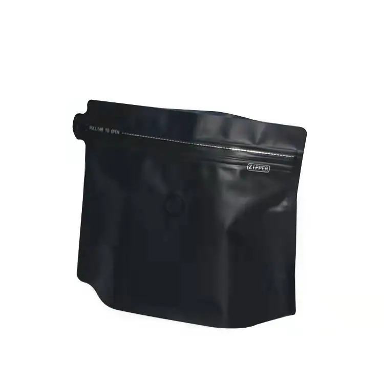 Food Grade 100g 150g 220g 450g Reusable Flat Bottom Empty Coffee Bean Packaging Bags With Valve And Zipper