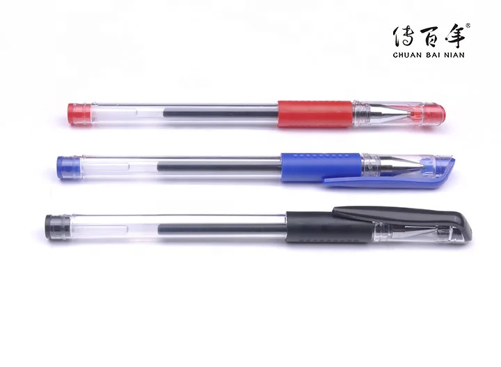 Simple glitter gel pen with rubber grip