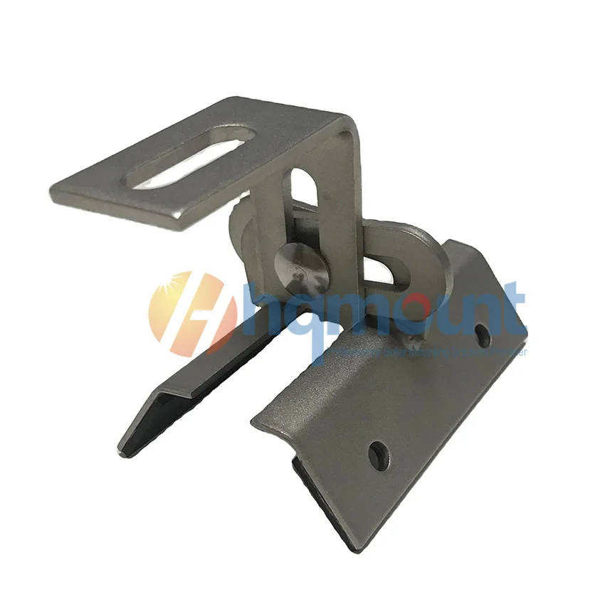 Hqmount Wholesale Solar Mounting System Standing-Sea Metal Trapezoidal Roof Anchor solar Clamp