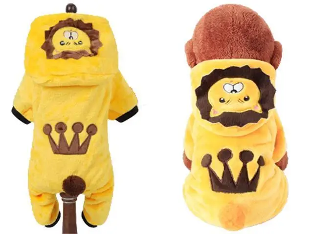 New Autumn and Winter Pet Dog Clothes Thickened Warm Teddy Corgi Fighting Dog Cat Winter Apparel Solid Pattern Wholesale