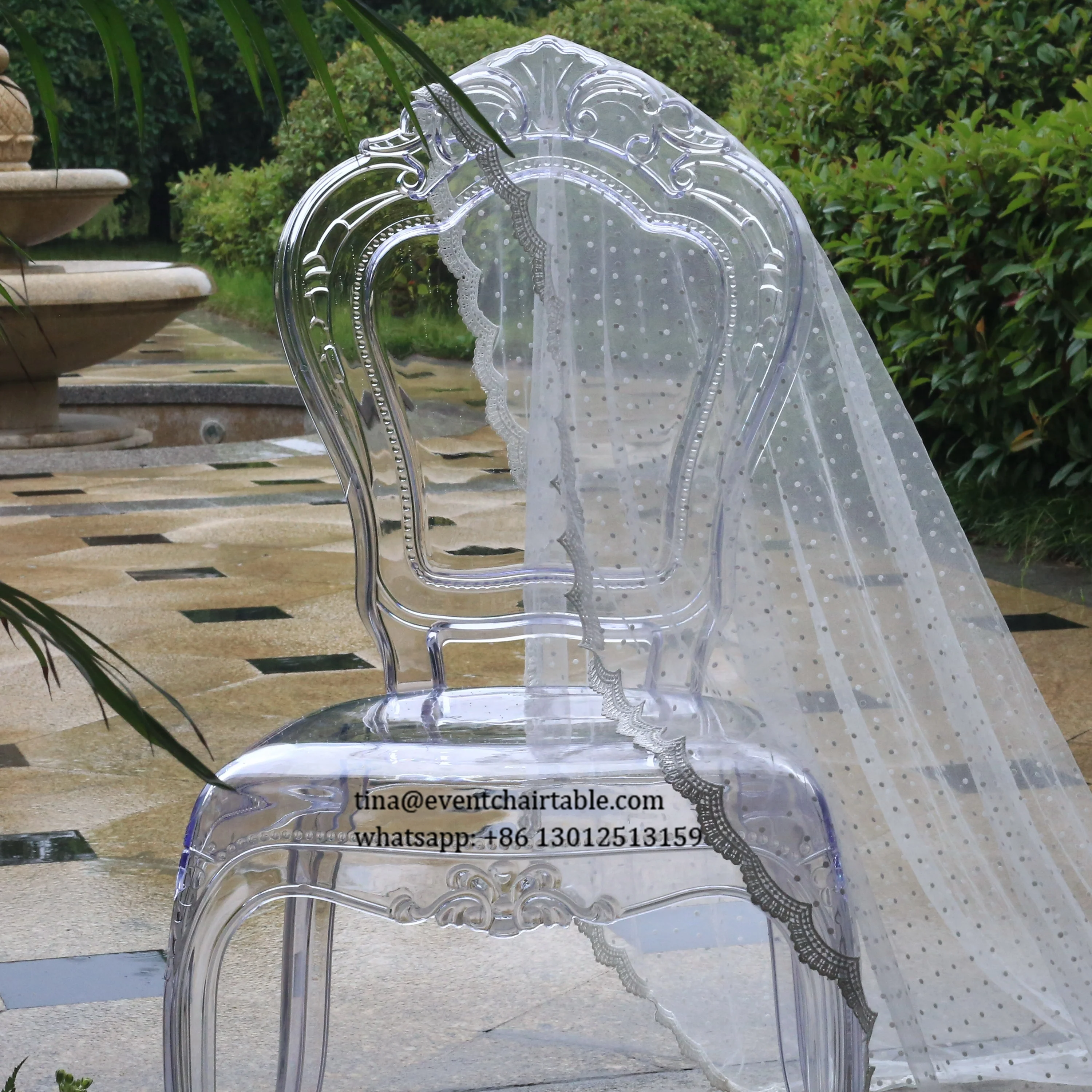 Rental Stacking Resin Clear Dining Bella Wedding Chair Princess Silla