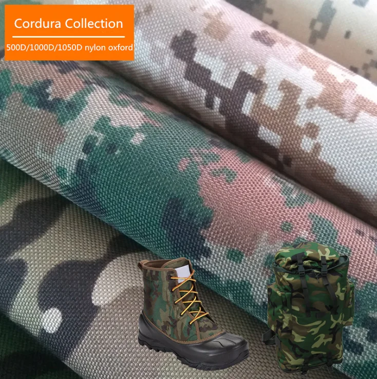 high tear strength waterproof camouflage printed plain 1000D 1050D cordura nylon oxford fabric for miliary