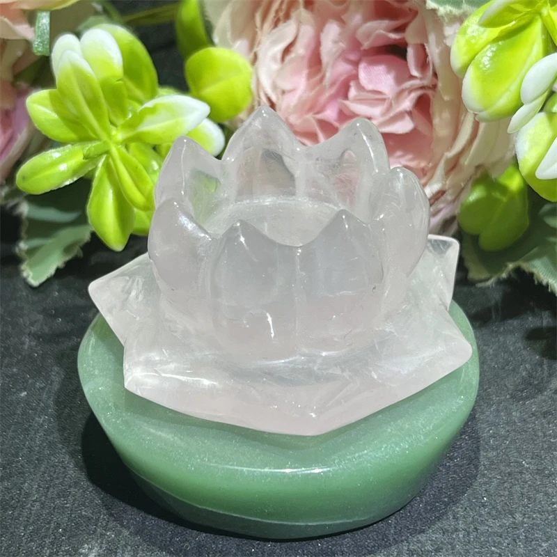 Wholesale good quality crystal carving clear quartz lotus flower crystal flowers for sale