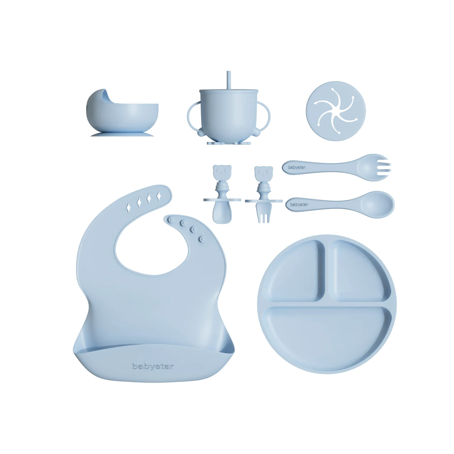 Wholesale Cheap 9 Pieces Newborn Silicone Tableware Bpa Free Baby Eating Suction Bowls Plates Silicone Baby Feeding Set For Baby