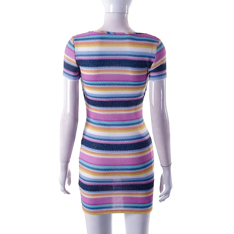Trending Products 2023 Colorful Hollow Out Casual Dresses 2 Piece Set Women