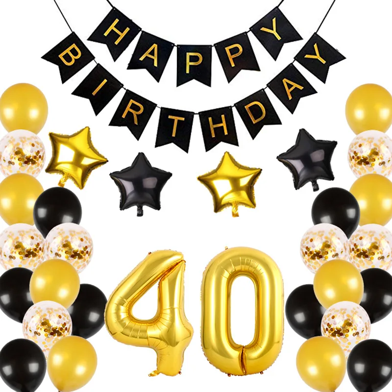 Conjunto De Globos De Fiesta De Cumpleanos Balloons Birthday Decorations Set for Adult