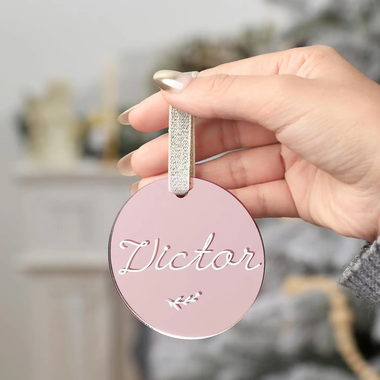 Blank Silver/Gold Acrylic Mirror Hanging Bauble for Wedding,Christmas&Events Jewelry DIY Gifts