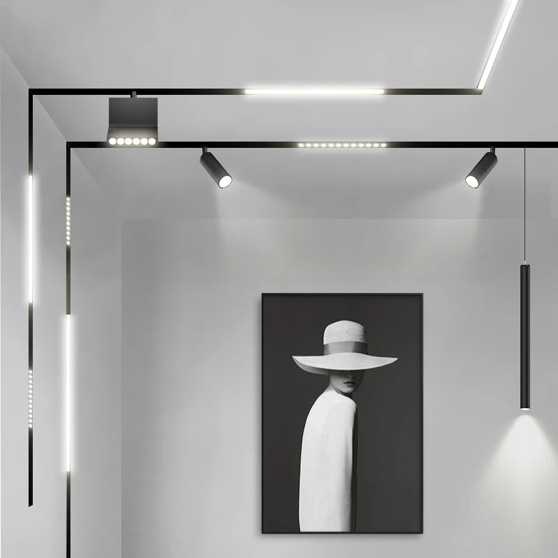  New dimming adjustable embedded indoor linear led magnetic track levitation