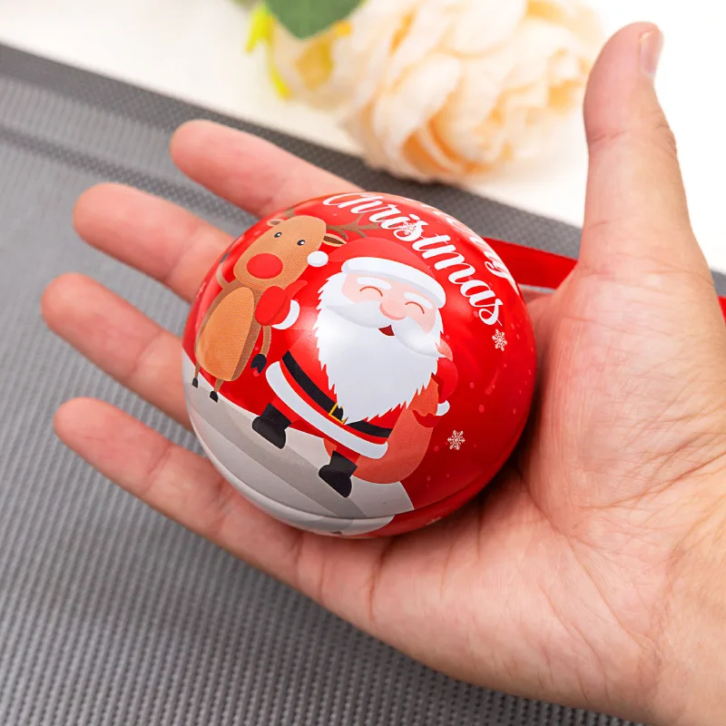 Металлические украшения на заказ круглая банка для конфет коробка Рождественские шары в