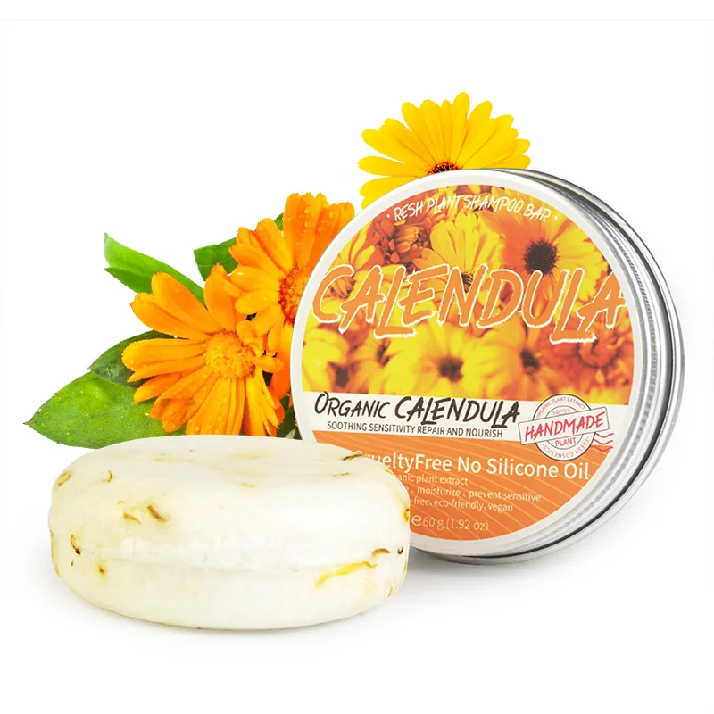 100% Hot Sale Private Label Handmade Tin Box Hair Soap Natural Coffee Solid Shampoo Bar for Hair