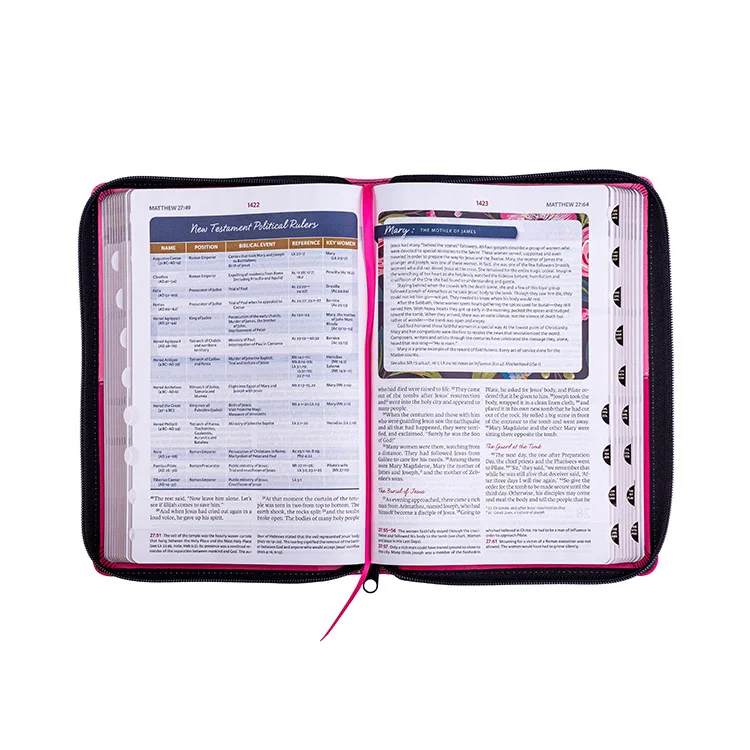 Printing House Factory Wholesale Price Custom Book Premium Faux Top Grain Leather English Spanish Holy Bible